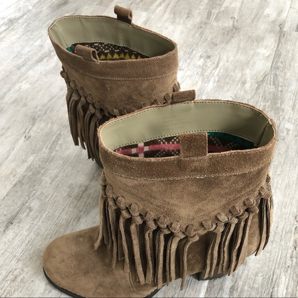 Suede Fringe Booties - Picture 2 of 8